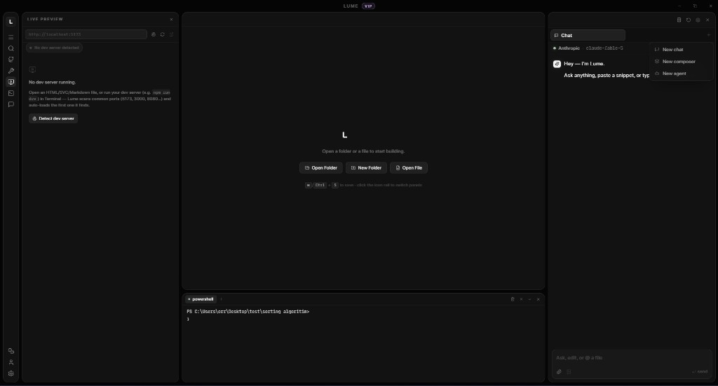 Lume unified development workspace
