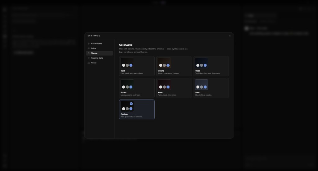 Lume workspace colorways